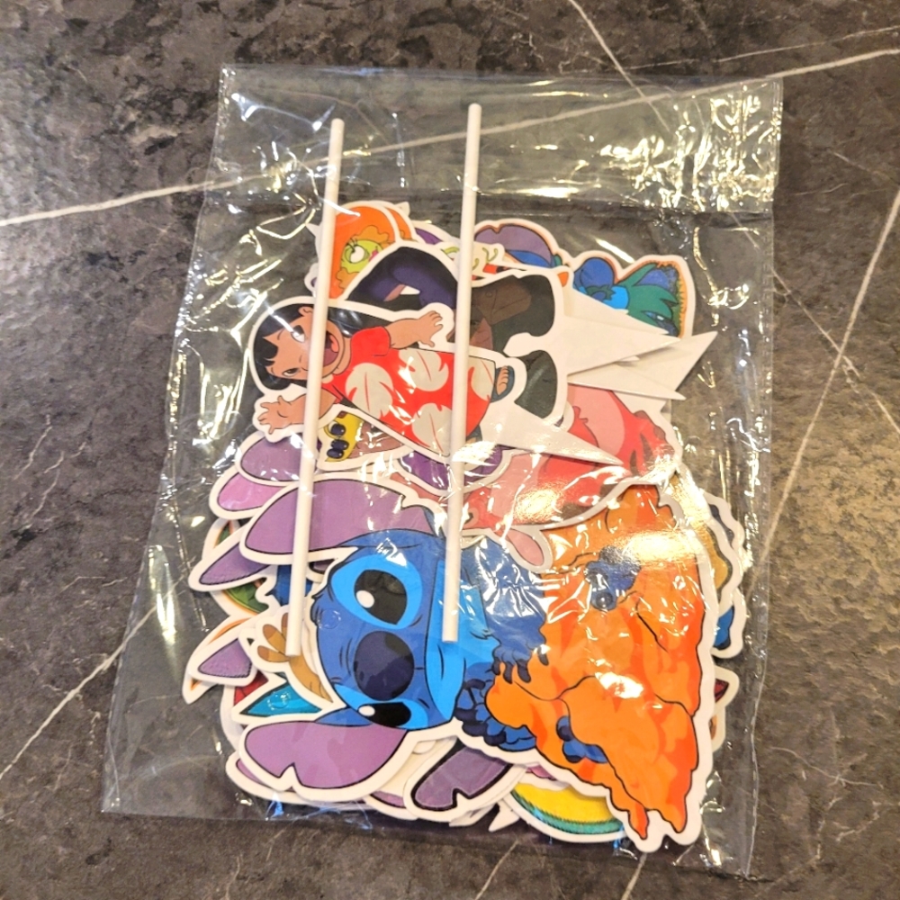 Colorful Stitch Cake And Cupcakes Toppers
